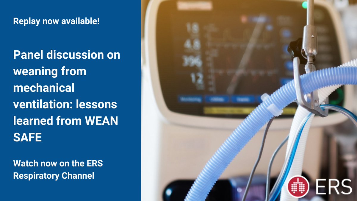 The replay for this webinar: ‘Panel discussion on weaning from mechanical ventilation: lessons learned from WEAN SAFE’ is newly available on the ERS Respiratory Channel. Watch now: channel.ersnet.org/media-101843-p…