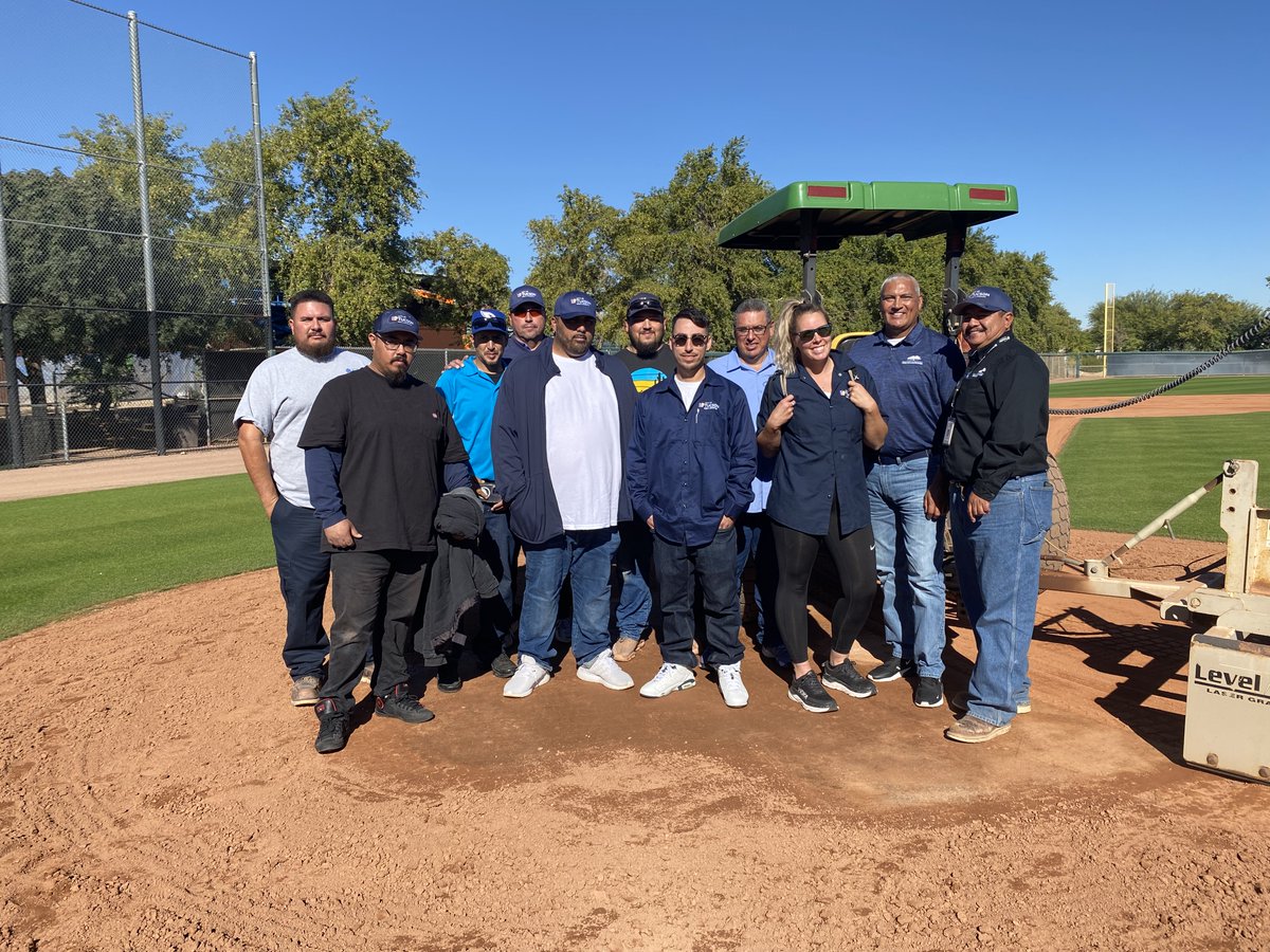 TucsonParksRec's tweet photo. The Tucson Parks and Recreation ballfield crew hit a home run yesterday at a special training opportunity. They spent the day at the Camelback Ranch spring training facility in Phoenix to learn about different work styles in professional ball fields. https://t.co/rGoifP3jkL