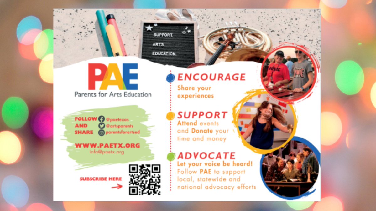 Parents and Guardians, are you interested in Fine Arts advocacy? Would you like to support the work of all areas of the arts at the local level and beyond? If so, you may be interested to learn more about Parents for Arts Education (PAE)!