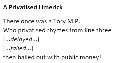llewelynwrites's tweet photo. a few lines on #tory #ToryChaos and #ToryCorruption https://t.co/jpftlHbft5