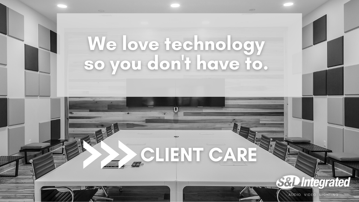 SLIntegrated's tweet photo. Are you familiar with S&amp;L's Client Care service? Client Care includes coverage for unlimited service calls, repairs, warranty support, equipment replacement discounts, and remote monitoring. We love technology so you don't have to. 🤓 Learn more at https://t.co/mapsrwHOoh
#AV https://t.co/Rnmf4njqYe