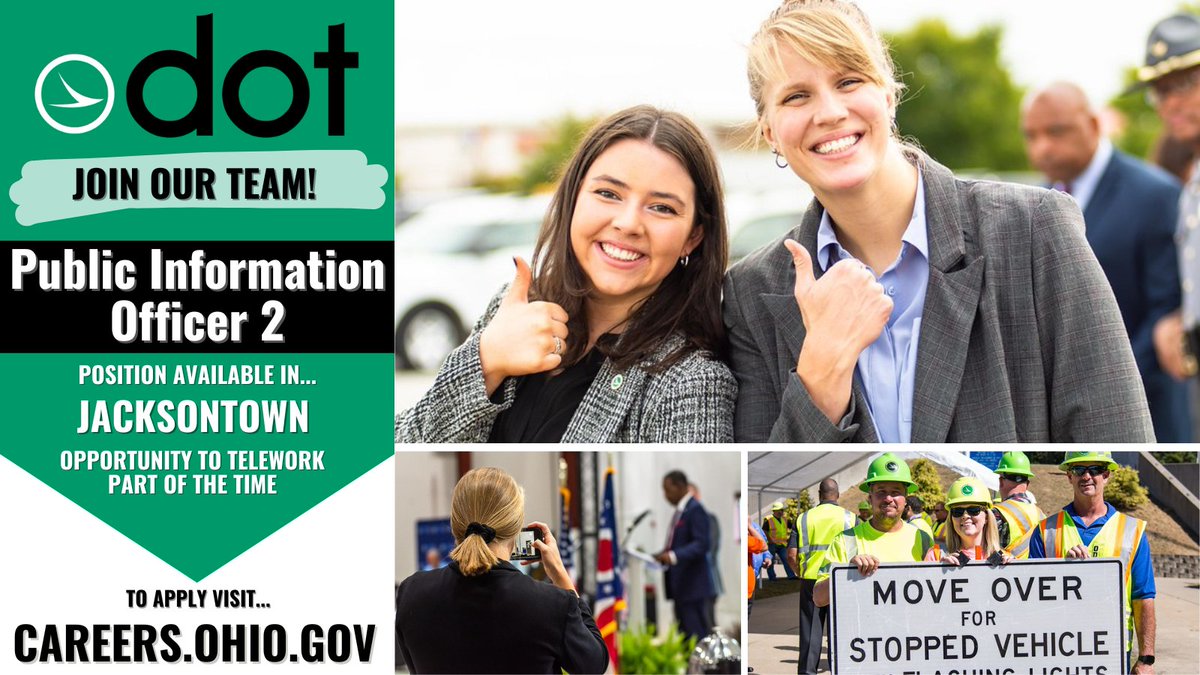 ODOT_EastCenOH's tweet image. Interested in a career at ODOT? We are looking for qualified candidates for a Public Information Officer at District 5, based out of Jacksontown. Details here: dasstateoh.taleo.net/careersection/…