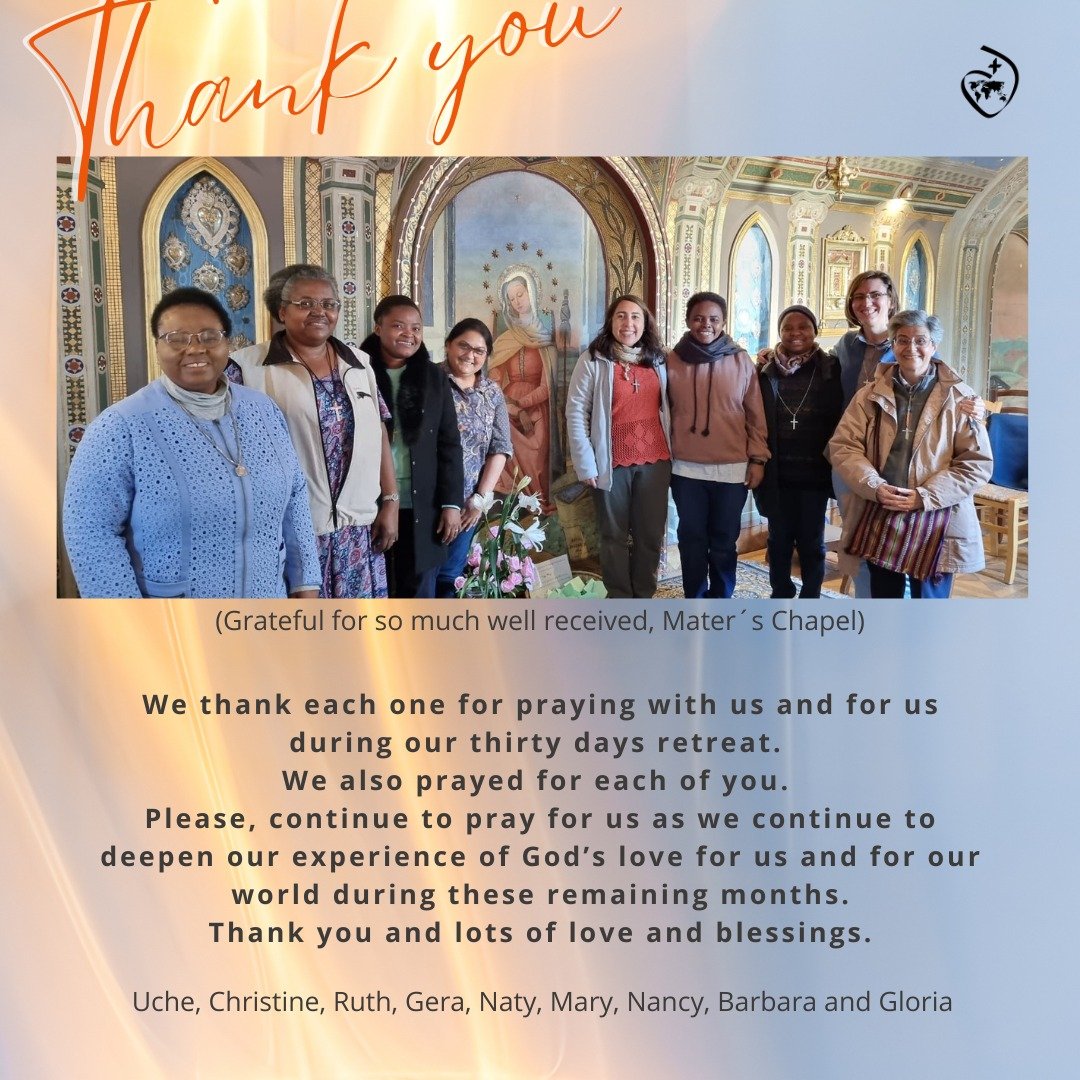 heartintheworld's tweet photo. Our probanists (#RSCJ preparing together in Rome for perpetual #vows) have finished their long retreat, and are giving thanks for graces received, and prayerful support from around the world. 

#ThankYou #Gracias #Merci 

#NunsOfTwitter #ForeverYes #ReligiousLife https://t.co/dSjaVuYlLA