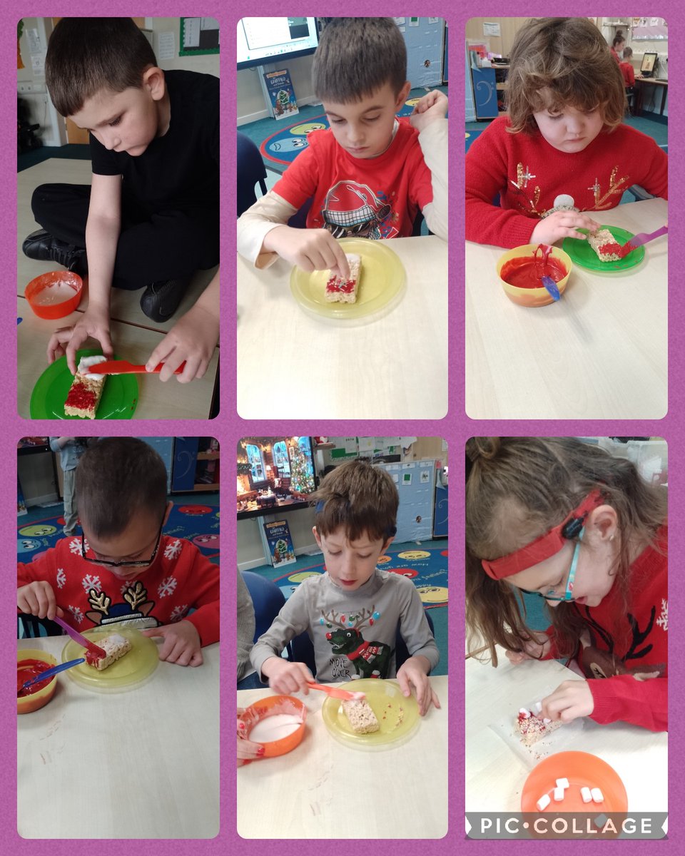 Purple Panthers have started their Christmas cookery and craft this week, making Santa squares, banana snowman, Christmas pizza muffins. #purplepanthers #technology
