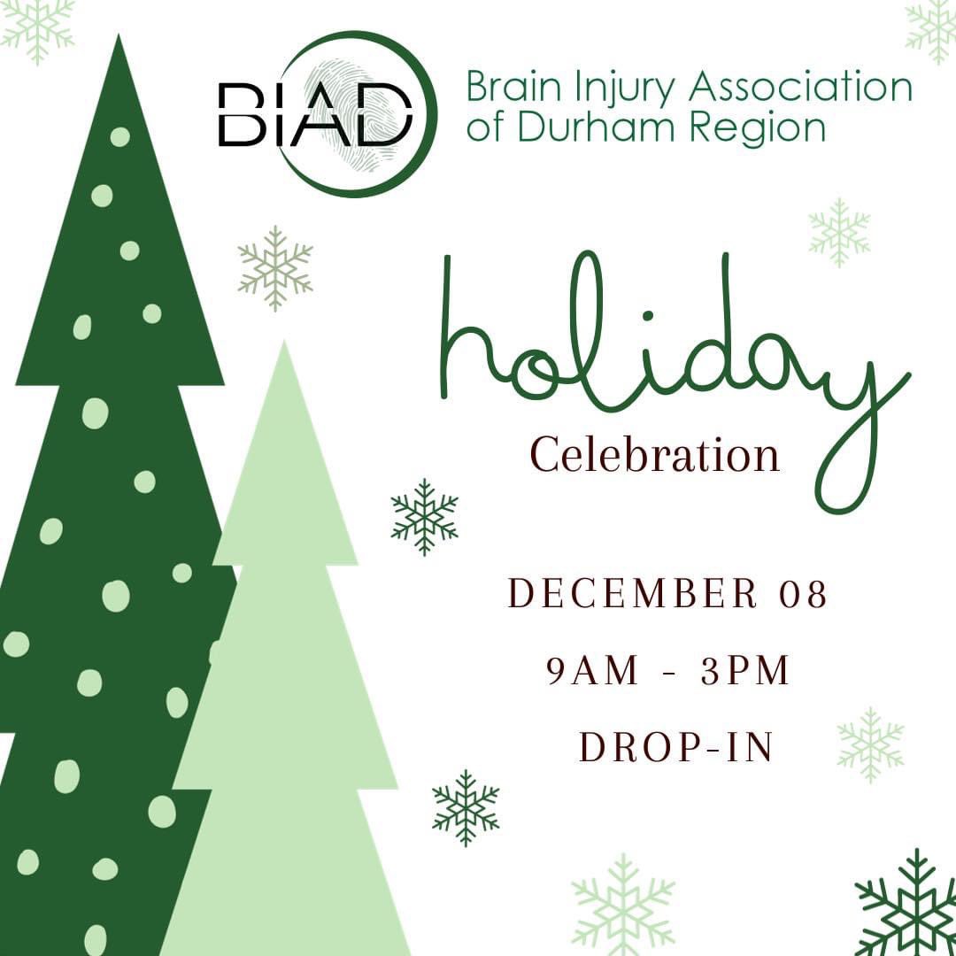 BrainInjuryBIAD's tweet photo. Tomorrow is our holiday celebration! ❄️ 
Drop-In this Friday December 8th 9AM - 3PM ❄️ 

850 King Street West, Unit 24 Oshawa https://t.co/sylMagmYky