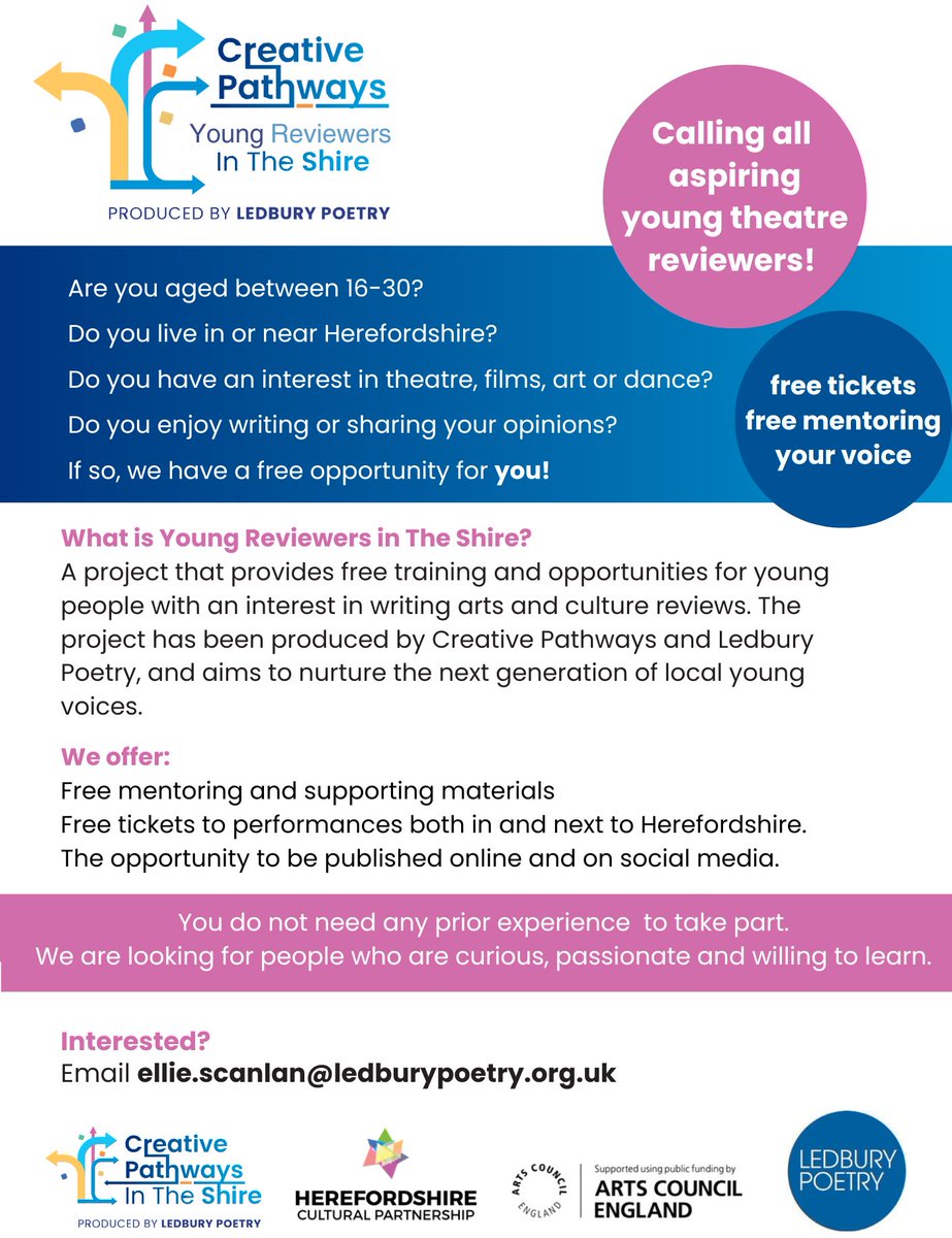 Exciting new opportunities here!!! <a href="/CourtyardArts/">The Courtyard</a> <a href="/MalvernTheatres/">Malvern Theatres</a> <a href="/2faceddance/">2Faced Dance Company</a> <a href="/ace_midlands/">ACE Midlands</a>