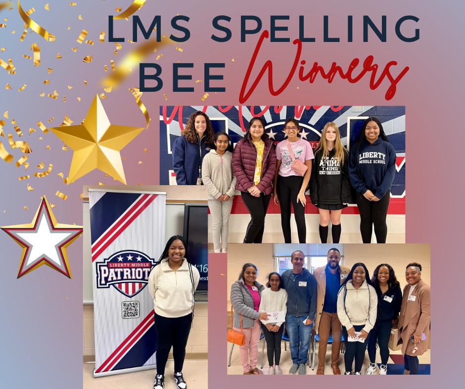 LMS is super proud of our 2023-2024 Spelling Bee winners.  Congratulations!
1st place - Willow Hammond
2nd place - Ishana Karthikeyan
3rd place - Anvita Lnu
4th place - Kavya Sharma
5th place - Claire Rollins