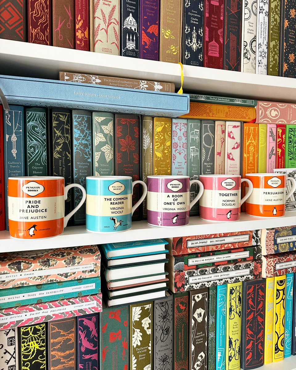 sissireads's tweet photo. In love with these Penguin classics mugs, how many is too many? 😂😍 I just love them so much. 
#classics #booktwt @classicpenguins https://t.co/T4x8elgakL