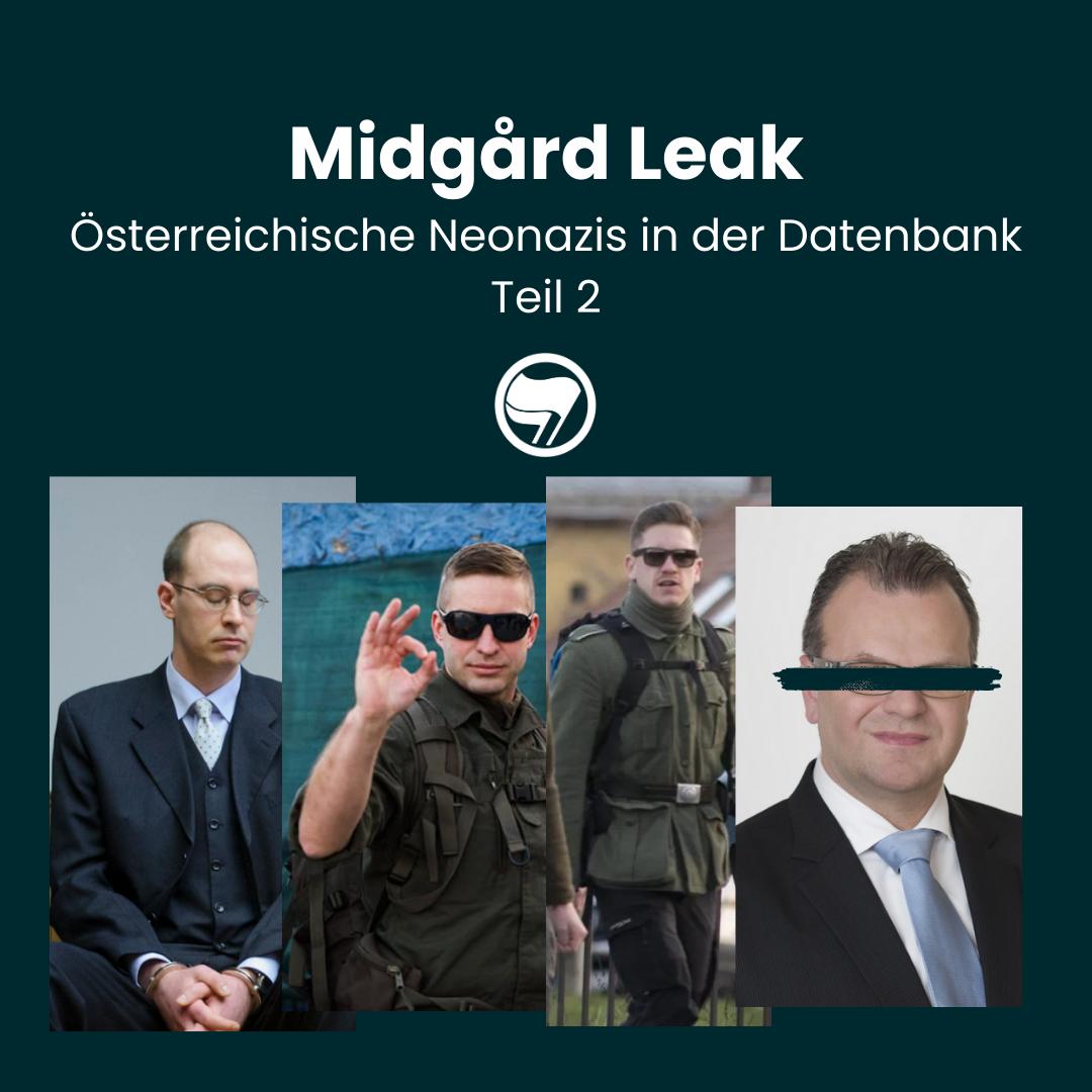 MIDGÅRD LEAK
Österreichische Neonazis in der Datenbank (Teil 2)

midgard.antifa.se
<a href="/afasthlm/">AFA Stockholm</a>

Beim Überfliegen der Datenbank fallen folgende Neonazis besonders ins Auge: 
[1/X]