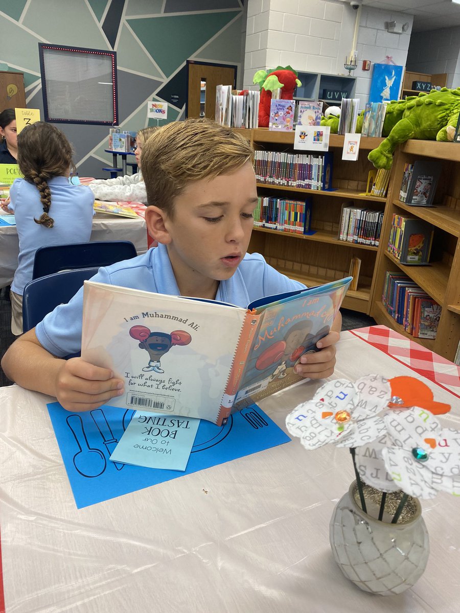 SchnellerMs's tweet photo. TBE Book Tasting! We introduced our new book series, Ordinary People Change the World in our 3rd grade book tasting. The books were purchaed from a grant from Champions For Learning! @TommieBarfield @Champs4Learning https://t.co/qvbym00OcE