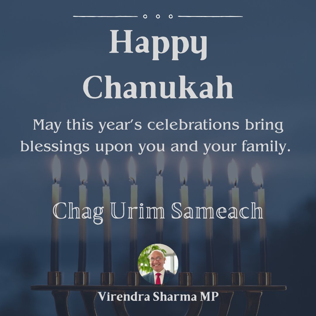 Wishing all my Jewish constituents a very happy Chanukah as you light the first candle of the menorah this evening. Wishing you and your family every blessing. Chanukah Sameach!
