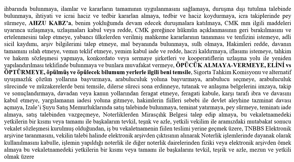 Vekaletnamelerinizi bu şekilde düzenletebilirsiniz. Özel yetkilerin her daim olması gerekir...