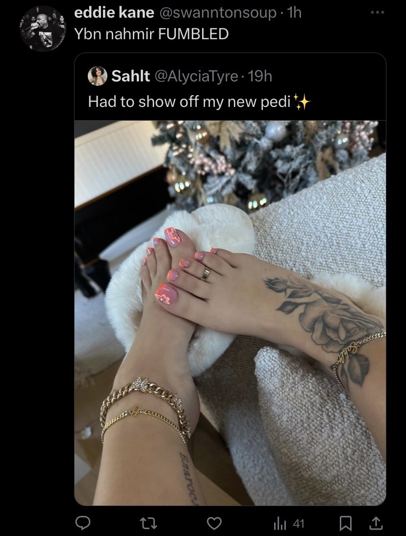 Homie said he fumbled cuz of FOOT pics