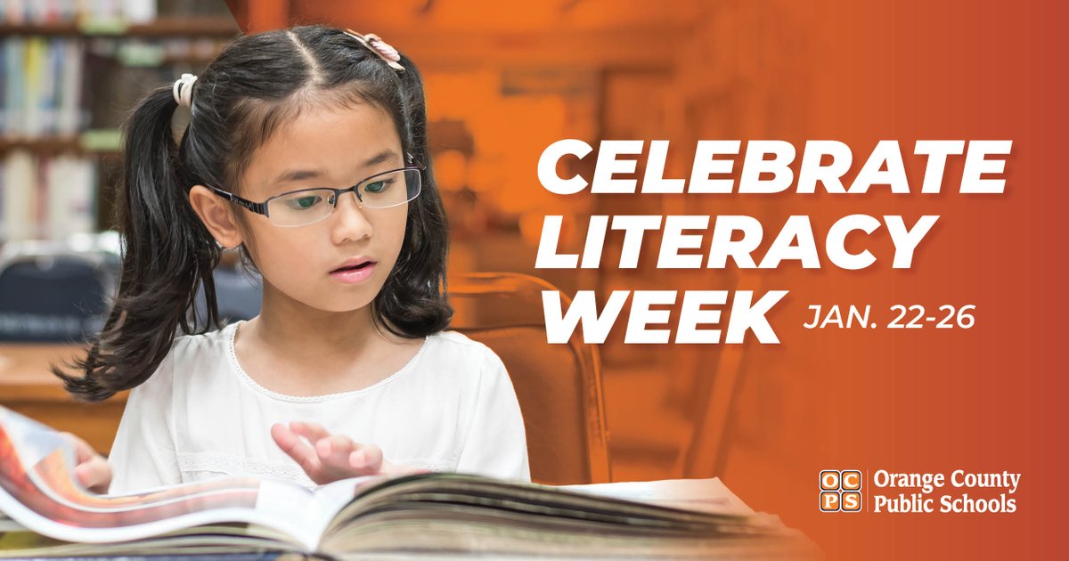 It's time to turn the page and dive into the joy of reading: it's Celebrate Literacy Week! 📚 This week is designed to raise awareness about the importance of reading and to inspire students and families to make reading part of their daily routines. #ocps #literacy #Reading