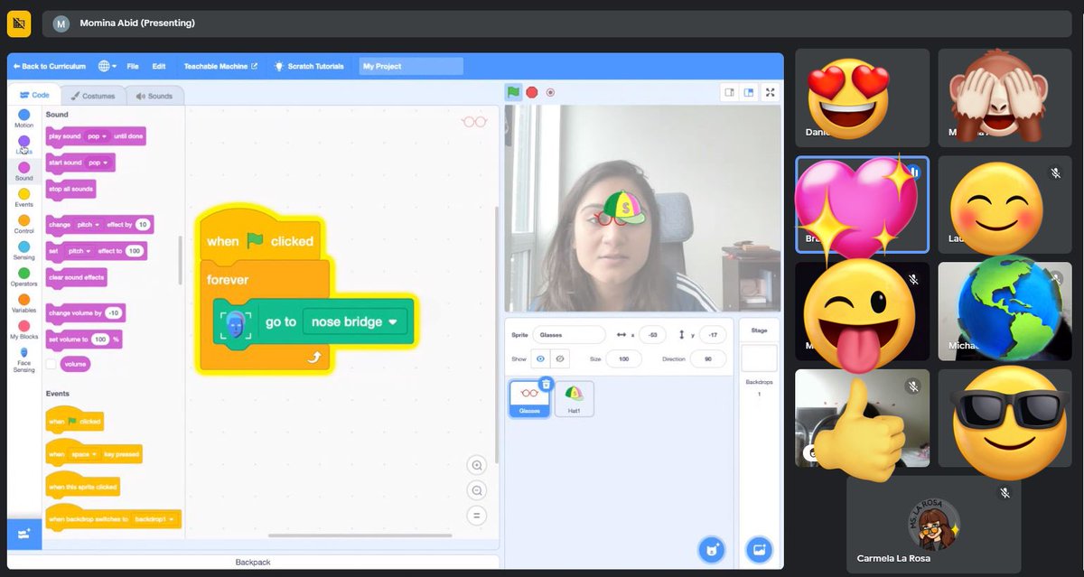 Great virtual session showing Scratch and AI ! So much fun! Thanks Momina @scratch @TCDSB @CSEdWeek #TCDSBCSEdWeek #CelebratingProgress