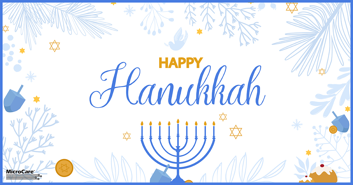 MicroCareNews's tweet photo. Happy Hanukkah from the entire MicroCare team. May the light of the season shine throughout the year. https://t.co/iEfCAoTIJQ