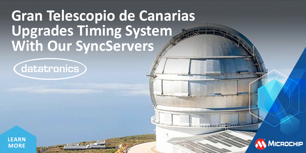 Our partner, Datatronics, was chosen by Gran Telescopio de Canarias to upgrade its timing system. Our advanced SyncServers are taking accuracy and performance to new levels in universe exploration. mchp.us/3uEWKSE #Datatronics #Grantecan #SpaceTech #TimeandFrequency