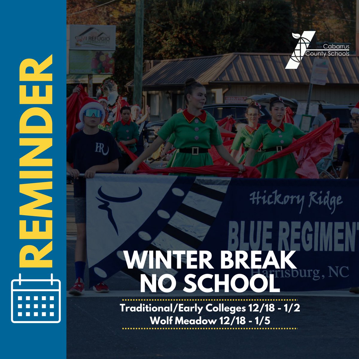 ❄️ Winter Break is coming! ❄️ 
Traditional / Early College 12/18-1/2
Wolf Meadow 12/18- 1/5