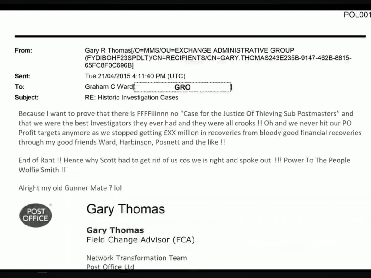 GARY R THOMAS  - No words! 👇😡

#PostOfficeScandal #PostOfficeInquiry