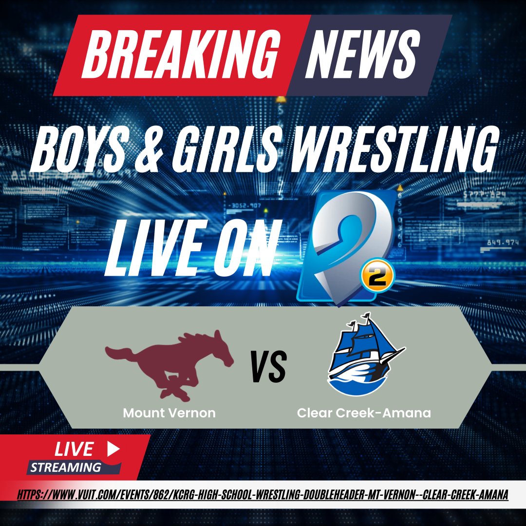 MV_Wrestling's tweet photo. Tonight's Boys &amp; Girls wrestling meet will be broadcast live on KCRG 9.2 📺
If you don't get 9.2 you can watch online at this link. 💻
https://t.co/bWltX4P5hN

@MV_GirlsWrestle 
@CCABoysWrestle 
@MVActivities 
@CCA_Activities 
@KCRG_Sports https://t.co/qEEwW75URH
