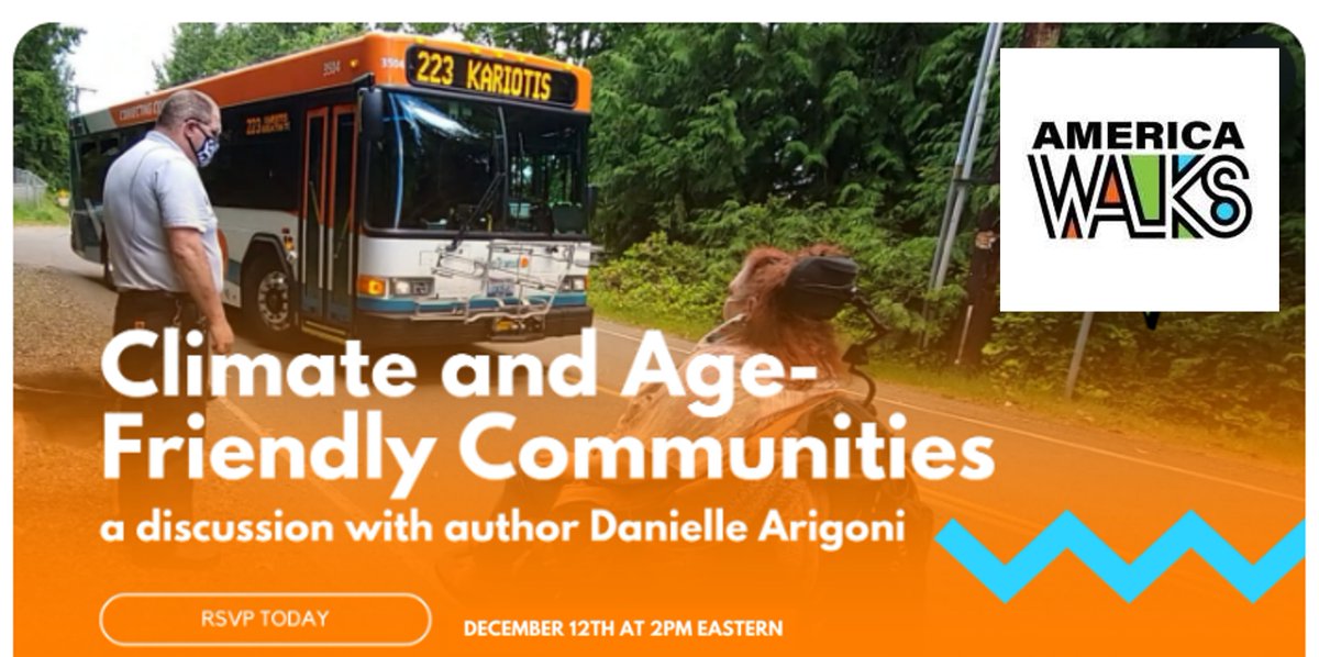 Folks over 65 represent 60+% of US population growth to 2040. These are the folks hit hardest by tclimate change. Join me and America Walks colleagues as we interview Danielle Arigoni about her new book Climate Resilience for an Aging Nation. 
12/12 2pm ET
lnkd.in/dTvvSGxu