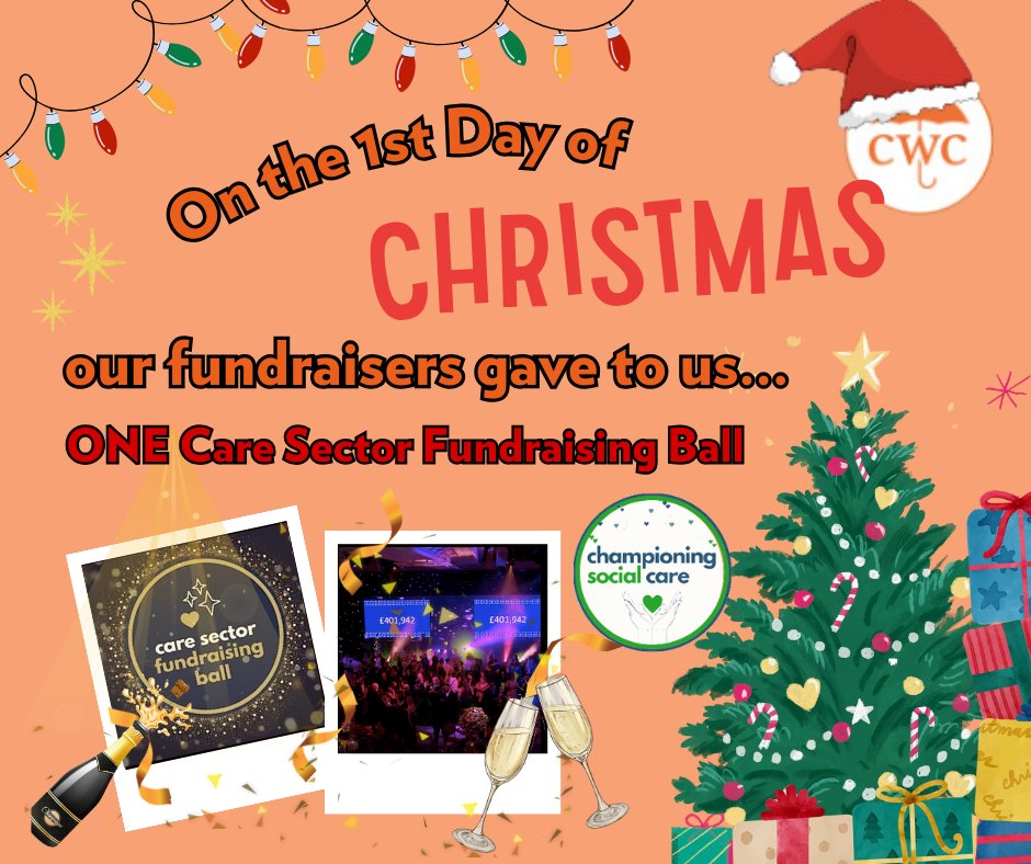 On the 1st Day of Christmas our Fundraisers gave to us, ONE Care Sector Fundraising Ball We want to thank @ChampioningCare Social Care and everyone involved in making the ball such an incredible event Thank you to you all and we hope you have a wonderful, restful Christmas