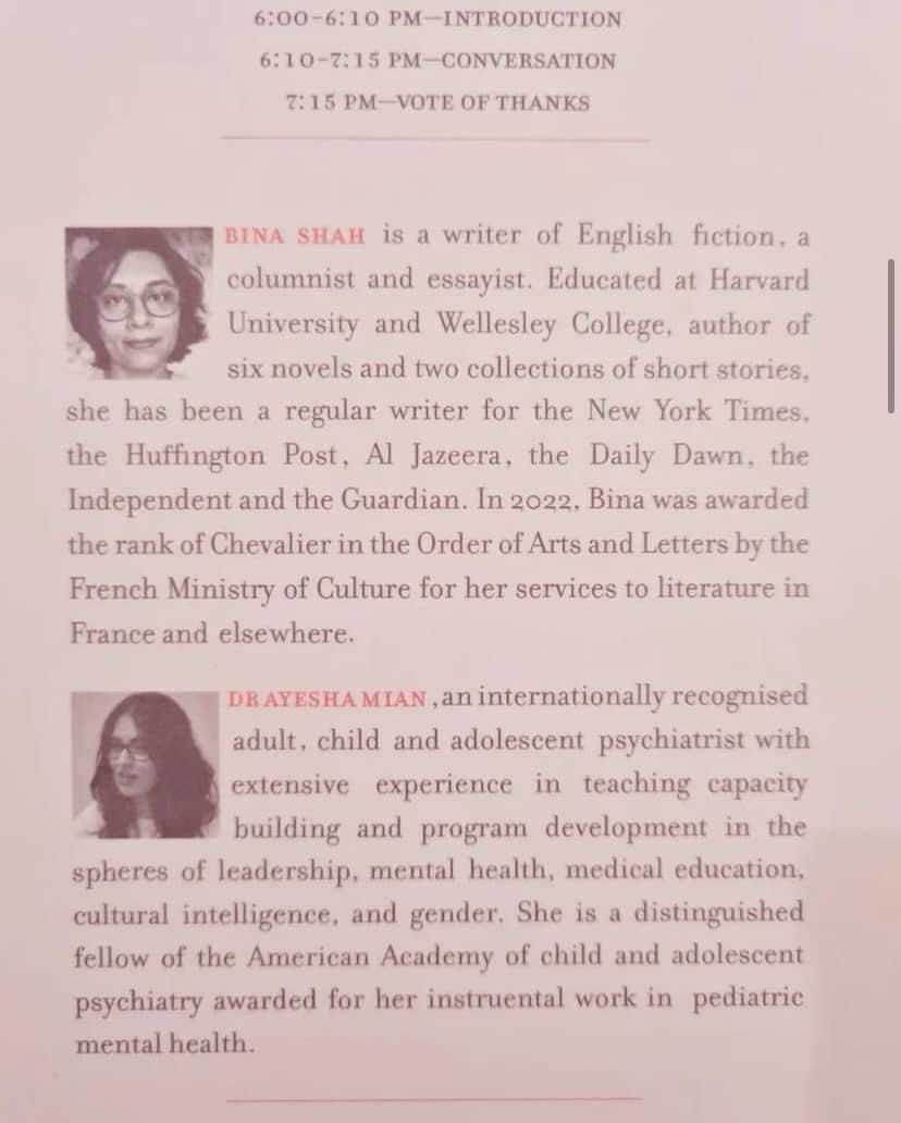 Join the discussion on trauma, war, and the power of narrative with Synapse's Founder, Dr. Ayesha Mian, and guest Bina Shah at Mohatta Palace, Karachi, tomorrow from 6-8 pm. Don't miss out on this insightful conversation in the beautiful Karachi winter evening!