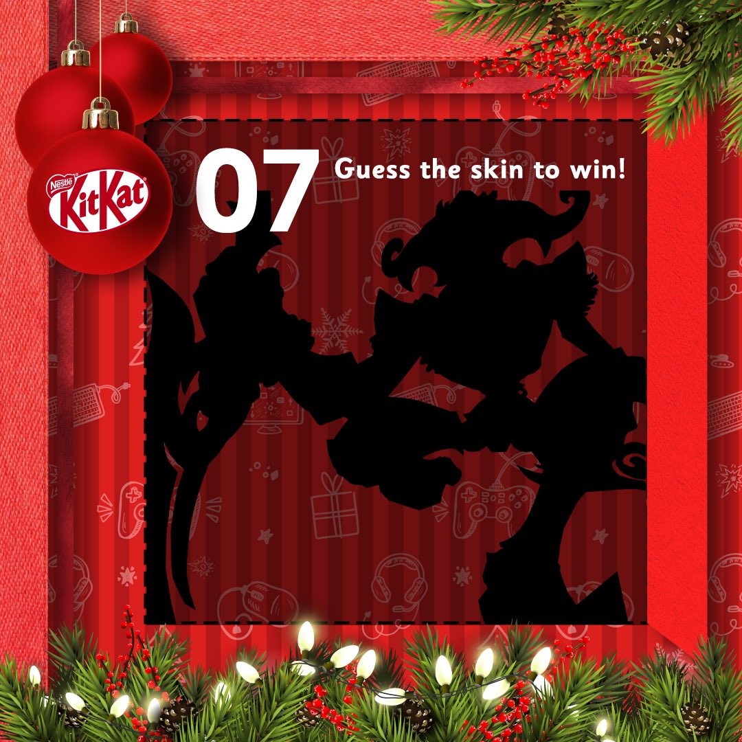 KITKAT Gaming 🎮 (@kitkatgaming) on Twitter photo ✨ Advent Calendar - Day 7 ✨
This one might be a little trickier, which champ is hiding here today 🫣
To enter:
➡️ Follow <a href="/KITKATGaming/">KITKAT Gaming 🎮</a>
➡️ Like & share this post
➡️ Comment your answer below ✨ Advent Calendar - Day 7 ✨
This one might be a little trickier, which champ is hiding here today 🫣
To enter:
➡️ Follow <a href="/KITKATGaming/">KITKAT Gaming 🎮</a>
➡️ Like & share this post
➡️ Comment your answer below