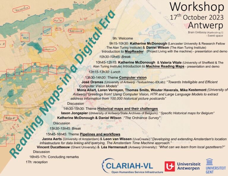Unlocking the past with AI on historical maps! The 'Reading Maps in a Digital Era' workshop (organised by @LeaHermenault) showcased innovative tools like MapReader & @ReadingMaps from @turinginst. Read more about how researchers are adapting AI for maps: clariahvl.hypotheses.org/1137