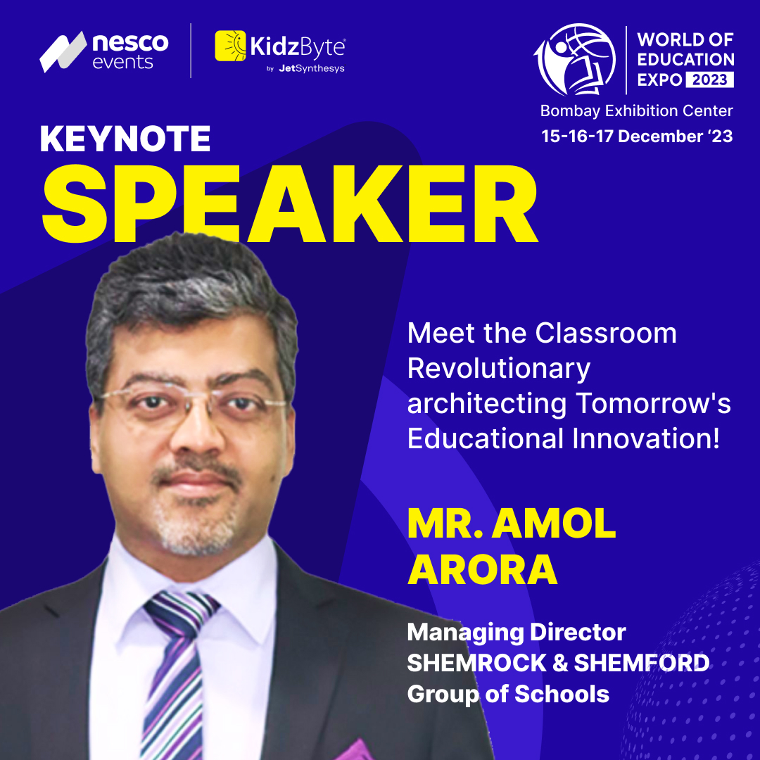 KidzByte's tweet photo. We're super stoked to have Amol Arora join us at the #WorldOfEducationExpo! Thank you for accepting our invite :)

Engage with the forefront of #education at India's leading Expo on 15th, 16th &amp; 17th Dec, at Bombay Exhibition Center. For synergies, email: chetan@kidzbyte.com https://t.co/ioZDb5eZ2b