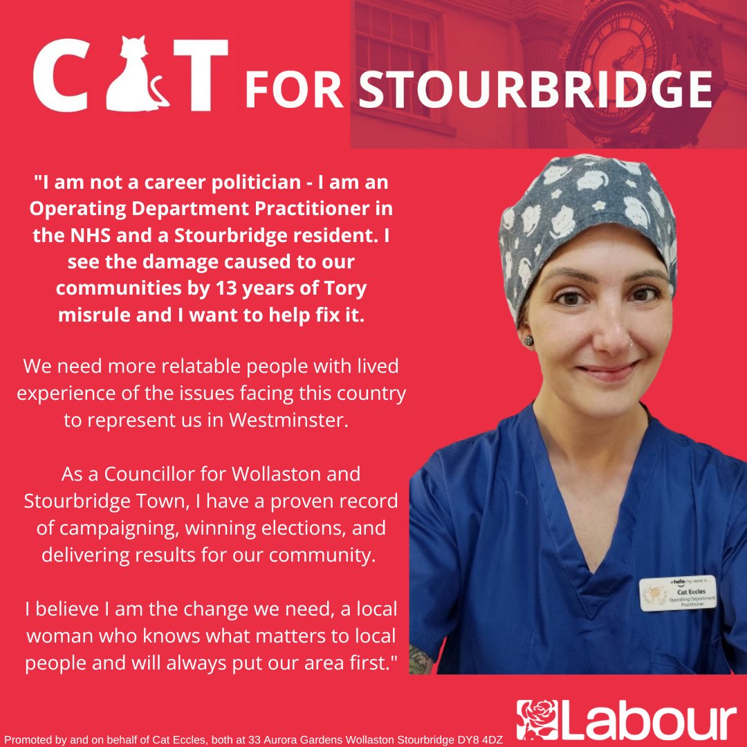 I'm not a career politician - I'm an Operating Department Practitioner in the NHS and Stourbridge resident who wants better for our area 🌹 cat4stour.co.uk
