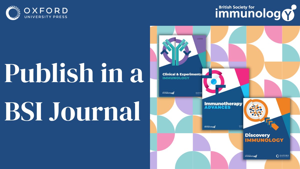 Calling #BSI23 attendees; did @bsicongress inspire you to join the BSI author community? Discover the open #immunology calls and author benefits available: 
➡️@CEIjournal: oxford.ly/3GqVt4c
➡️@IMTadvances: oxford.ly/416tJf2
➡️@discovimmunol: oxford.ly/3N3XgjG