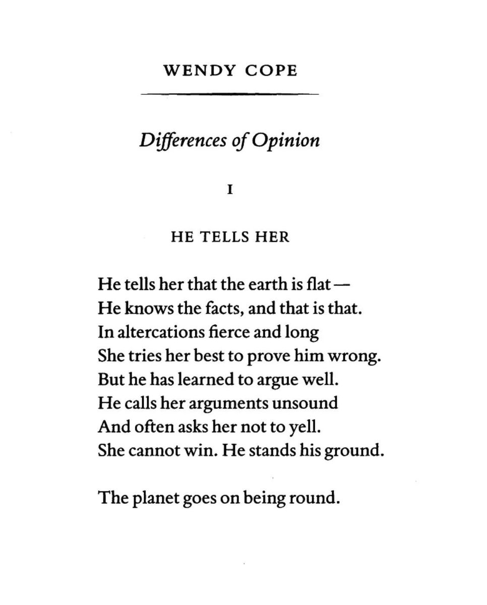 One of my favorites by Wendy Cope: