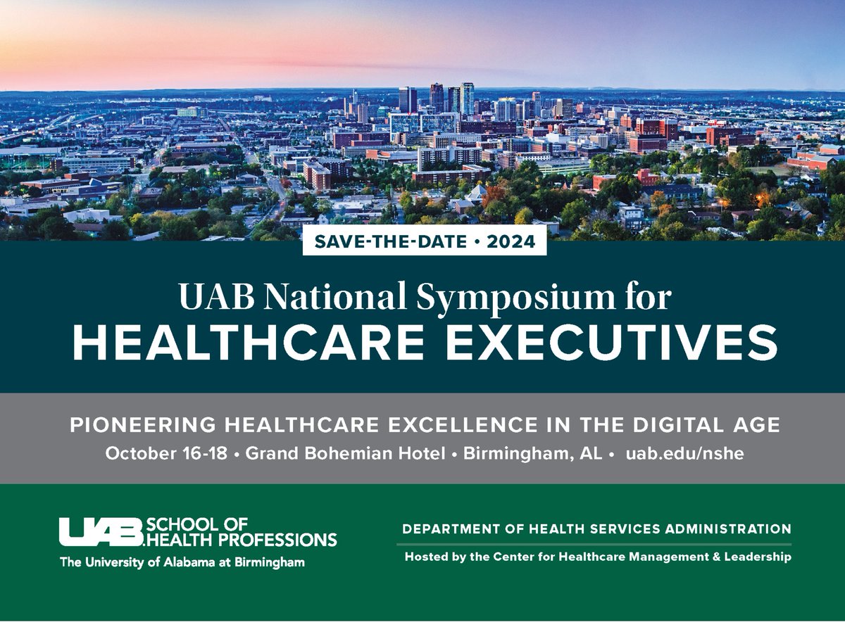 Save the date for our 41st National Symposium for Healthcare Executives taking place in 2024! Make plans to attend October 16-18 at the Grand Bohemian Hotel!