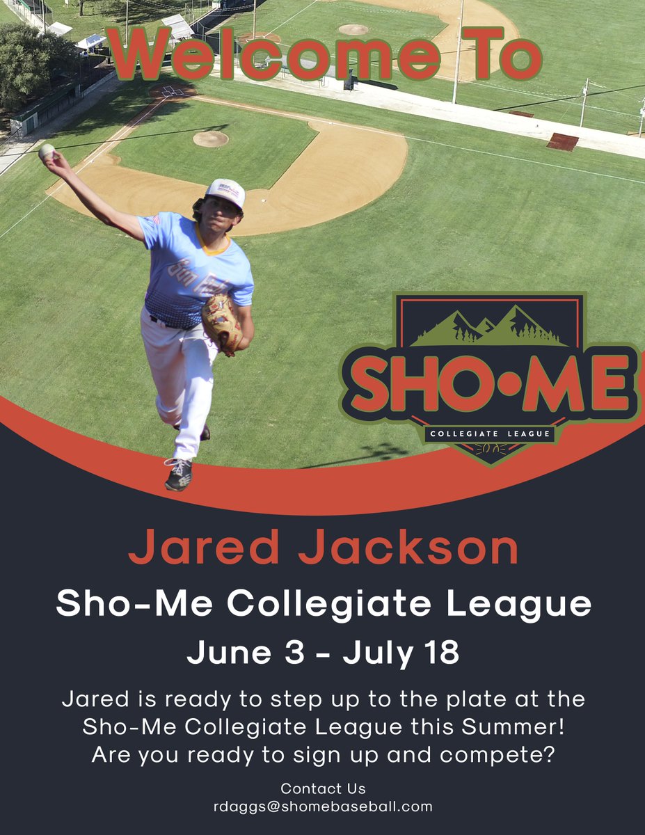 Sho-Me Collegiate League (@shomeleague) on Twitter photo Jared Jackson from <a href="/EU_Baseball/">Evangel Baseball</a> returns for his second summer.
Give him a follow on Twitter and Instagram
@jaredjackson_18 and jaredjackson87
Looking for a place to development this summer?
Then take a look at the Sho-Me Collegiate League Jared Jackson from <a href="/EU_Baseball/">Evangel Baseball</a> returns for his second summer.
Give him a follow on Twitter and Instagram
@jaredjackson_18 and jaredjackson87
Looking for a place to development this summer?
Then take a look at the Sho-Me Collegiate League