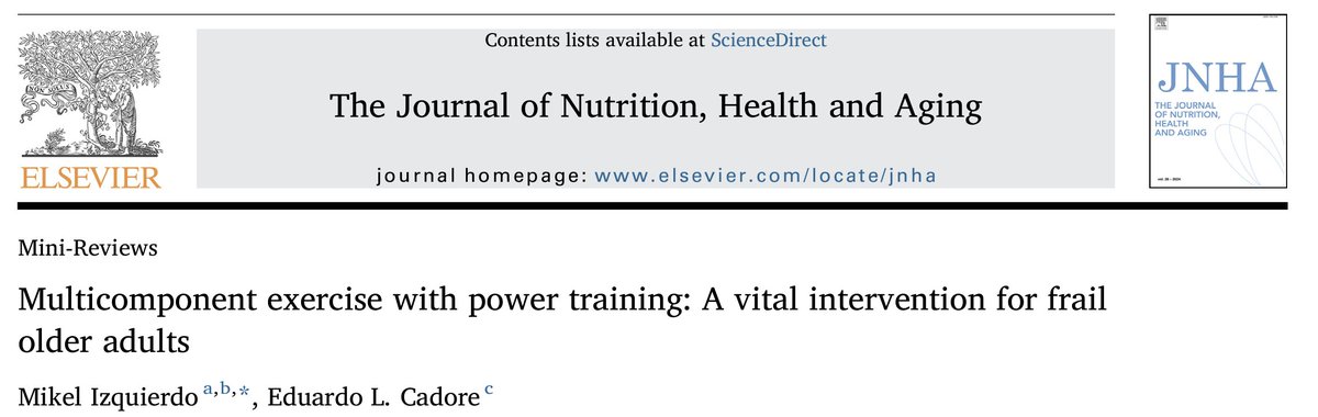 Hott off the press!!💡💡💡💡💡💡💡

#Exercise is key for healthy aging! New review shows #powertraining combined with #balance, #gait, &amp; #resistance exercises improves function, mobility, cognition &amp; reduces healthcare costs in frail elderly. Let’s get our older adults moving!