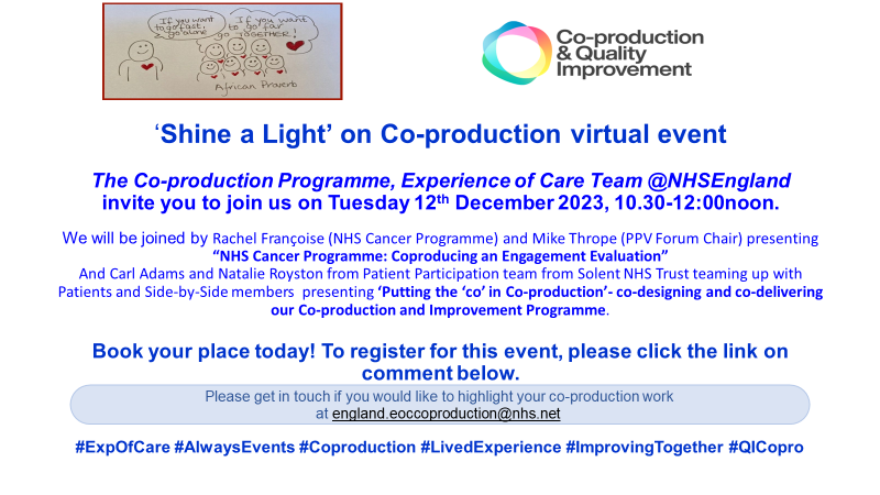 helenlee321_lee's tweet photo. π‘#ShineALight on #coproduction
π‘Tuesday 12/12/23 1030-1200
π‘booking link https://t.co/sk9SV34g4U
π‘Looking forward to a great session @CJadams80 @NHSRachListens
π‘Hope you can join us
@AnnaRarity3 @susiejoyoung https://t.co/RW4b6CPU9L