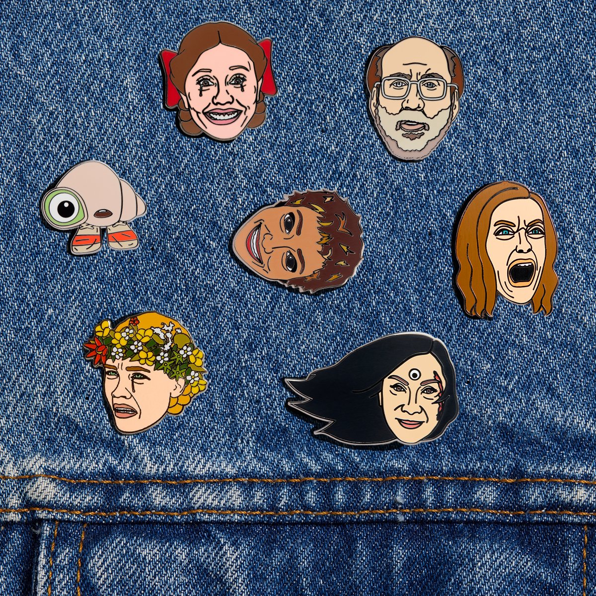 Talk To Me Sophie Smile Pin joins the family. Order pins and more perfect holiday gifts by December 11th for delivery by Christmas. shop.a24films.com