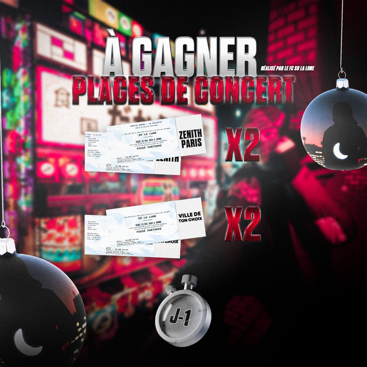 🎁 𝙲𝙾𝙽𝙲𝙾𝚄𝚁𝚂 𝙹-1 𝙰𝚅𝙰𝙽𝚃 𝙻'𝙰𝙻𝙱𝚄𝙼 𝙻'𝙴𝙽𝙵𝙰𝙽𝚃 𝙳𝙴 𝙻𝙰 𝙿𝙻𝚄𝙸𝙴 

À gagner :

X2 Places Zenith Paris So La Lune 
X2 Places dans la ville de ton choix

Pour participer :
▪︎ Follow @corentinch3 &amp; <a href="/solaluneoff/">So La Lune</a> 
▪︎ RT le tweet 

T.A.S 14 décembre 🍀