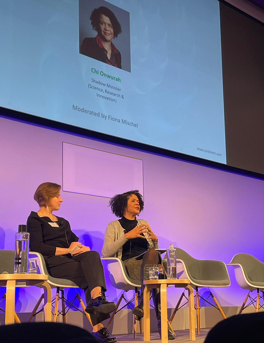 ChiOnwurah's tweet photo. Great to speak at #SynbiTECH2023 at the @TheIET Conference Centre with @FionaRMischel about the future of the UK bioeconomy.
Labour will bring a long-term approach to science & innovation as a future-facing partner when it comes to engineering biology & the wider bioeconomy. https://t.co/stbV1haVQt