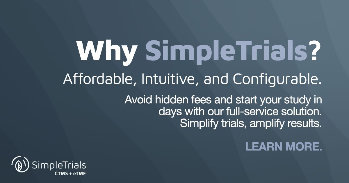 Empower your research journey: SimpleTrials - Where affordability meets intuitive UI and configurability. Say goodbye to hidden fees and kickstart your study within days with our comprehensive solution. Learn more @ buff.ly/3Tiz6pz #SimpleTrials #CTMS