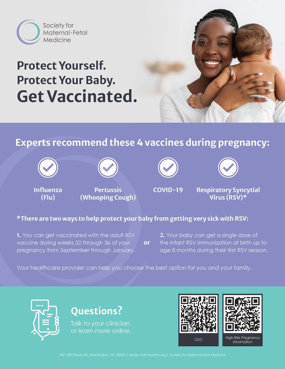 Each year, thousands of pregnant people are hospitalized due to #flu complications, accounting for 24-34% of all flu-associated hospitalizations in the United States. highriskpregnancyinfo.org/vaxcampaign #FluChat #FightFlu #VaccinesWork #NVW