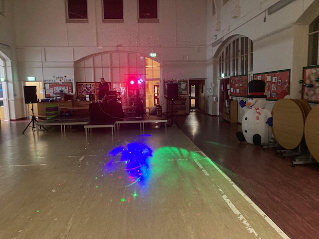 Setting up for tonight's Christmas Disco