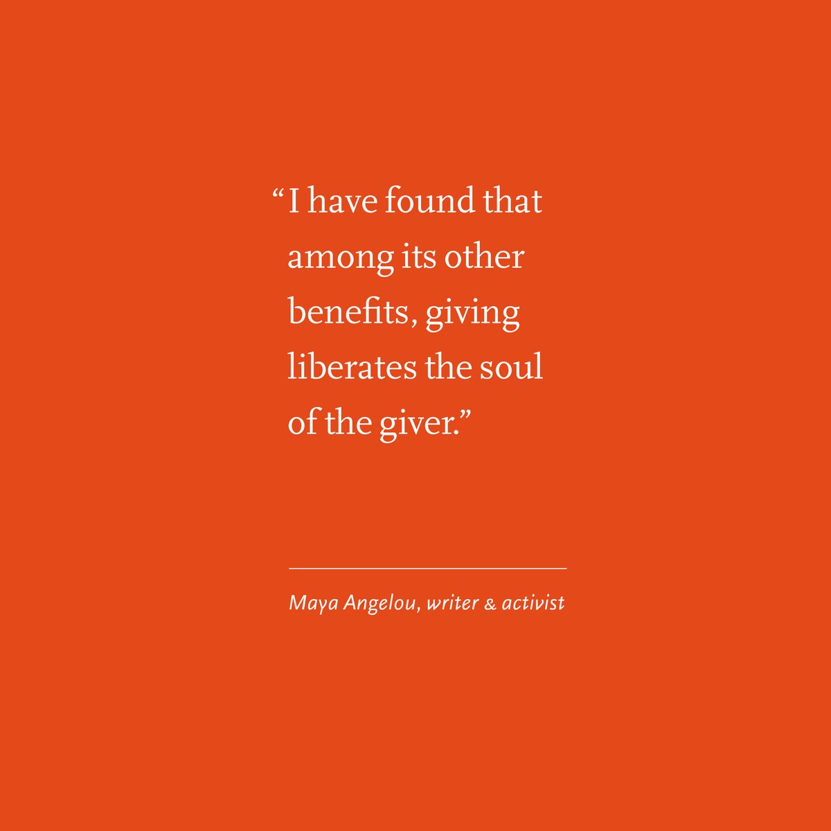 'I have found that among its other benefits, #giving liberates the soul of the giver' ~ @DrMayaAngelou, writer & activist This quote appears in 'Navigating Climate Anxiety' • Issue 341 of Resurgence & Ecologist Magazine • November/December 2023: resurgence.org/magazine/issue……