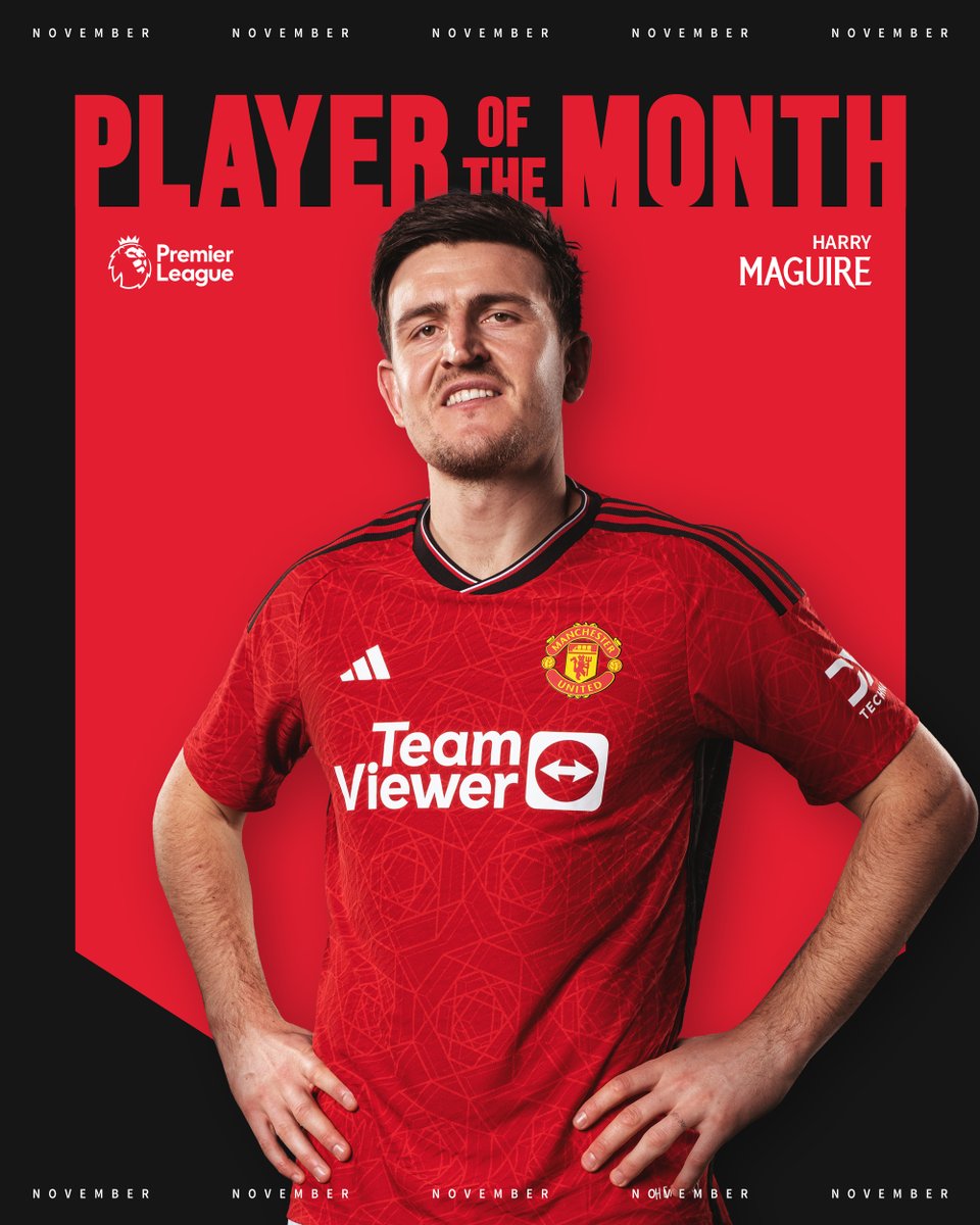 On 🔝 form throughout November 💪 🔴 @HarryMaguire93 is the #PL Player of the Month! 🏅 #MUFC