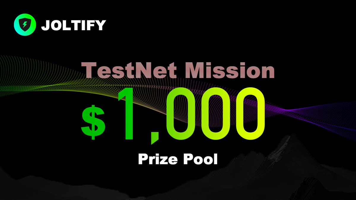 joltify_finance's tweet image. 🚀 Exciting News Alert! 🚀  
🌟 Introducing the Testnet Mission series! 
💫 Join the Joltify Testnet to earn Airdrop rewards and a chance to win a share of the $1,000 Galxe prize pool!

Link:galxe.com/joltify/campai…

 #Joltify #Testnet #Airdrop