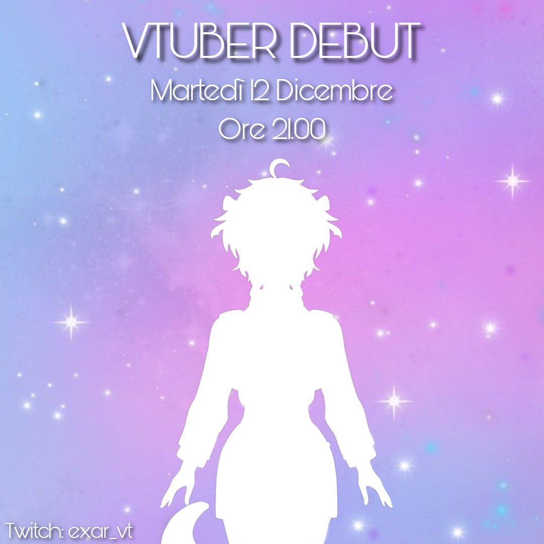 Exar_VT's tweet photo. Finalmente ci siamo! 

Vi annuncio che Martedì 12 alle 21.00 Debutterò sul mio canale Twitch!

Nuovo Modello! Nuovi Overlay! E una Collab con altri 5 VTuber!

Non vedo l'ora e mi raccomando, vi voglio numerosi Fiocchetti!🎀 https://t.co/F3SU8TGcvS