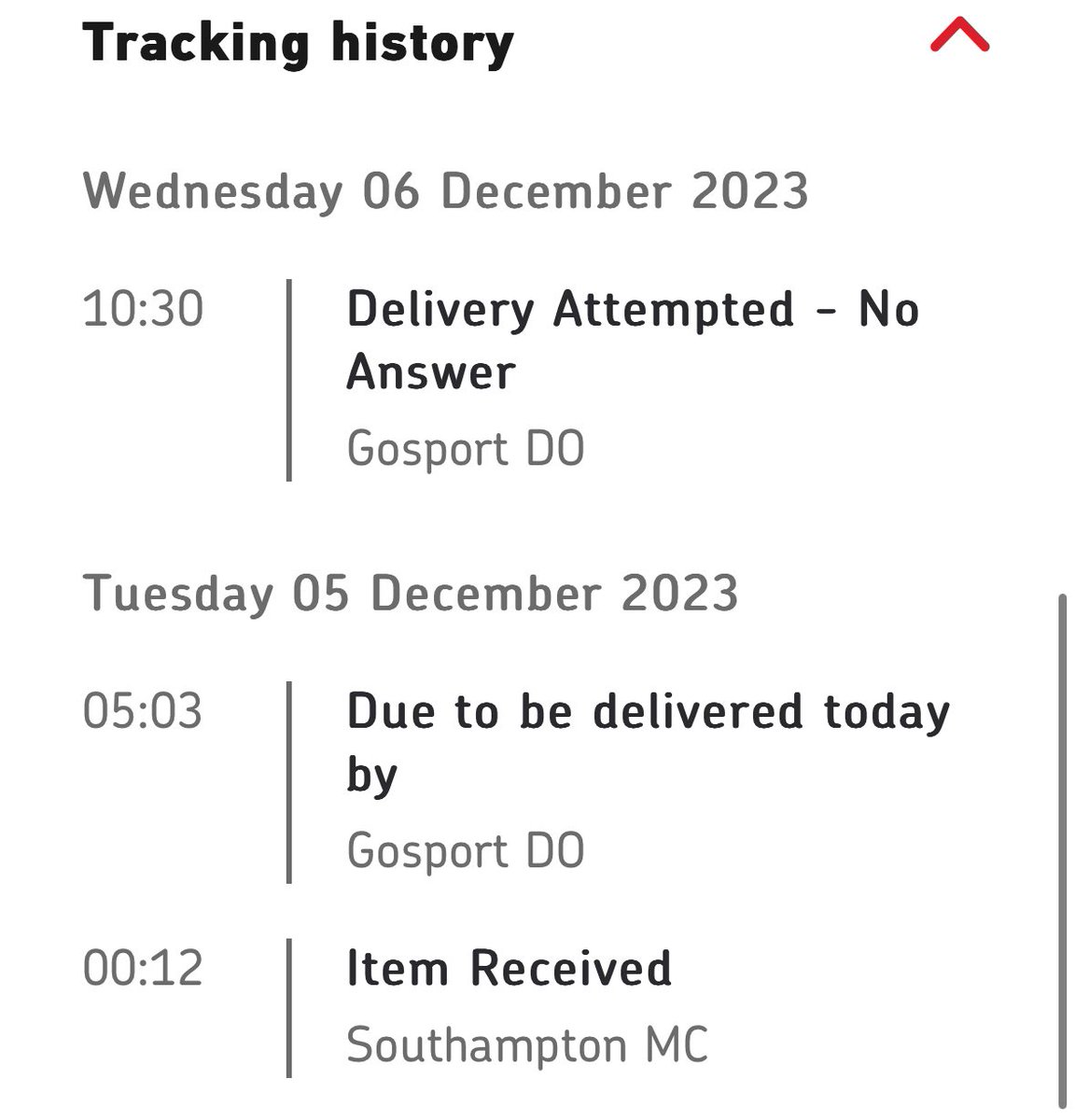 flibblehex's tweet photo. @RoyalMailHelp I understand there’s issues with my local DO currently, and that the automated system doesn’t always reflect what will actually happen as a consequence of these issues ie. Parcel a day late.
But when my parcel doesn’t get automatically redelivered the next day?? https://t.co/eDImuDv4mj