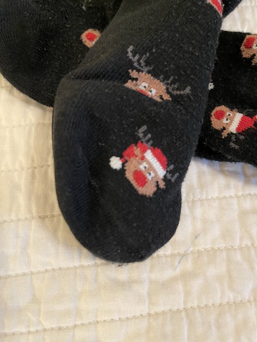 Some festive socks I'll have available for purchase to the first person who smells my cute toes 😋 https://t