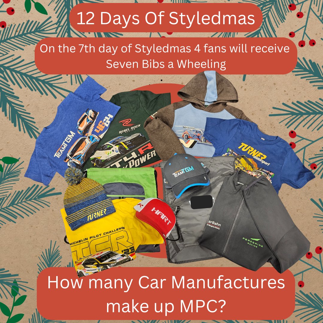 On the 7th day of Styledmas, 4 fans will receive 7 Bibs a Wheeling! Answer the question below for a chance to win an MPC team package! 2 Adult MPC packages 2 youth MPC packages #Styledmas #printedbystyled